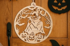 Vampire Halloween Door Hanger SVG Welcome Sign Laser Present Product Image 3