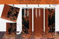 Glitter Floral Tumbler Wrap|20 & 30 OZ Skinny Tumbler Design Product Image 2