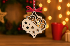 Christmas Ornament SVG Arabesuqe Design Winter Pattern Laser Product Image 3