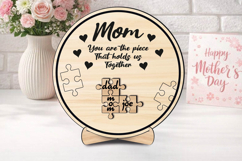 Puzzle SVG Circle Mother's Day Gift Laser Cut Present Family Product Image 3