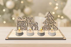 SVG Christmas Decoration Candles Holder Snowy Holiday Laser Product Image 3