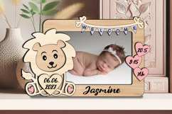 Lion SVG Baby Photo Frame Leo Newborn Laser Home Decor Sign Product Image 3