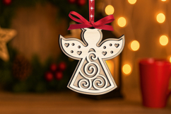 SVG Festivities Angel Christmas Ornament Laser Holiday Gift Product Image 3