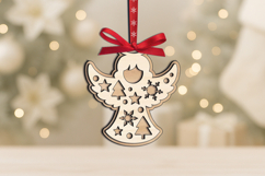 SVG Winter Pattern Angel Ornament Christmas Holiday Laser Product Image 3