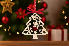 SVG Holiday Pattern Christmas Tree Ornament Laser Present Product Image 2