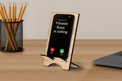 Bodybuilder Boss Phone Holder SVG Laser Digital Fitness Guru Product Image 3