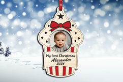 Sweet Muffin Baby Photo SVG First Christmas Ornament Laser Product Image 3