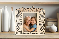 SVG Love you Grandma Jungle Leaves Photo Frame Laser Gift Product Image 3