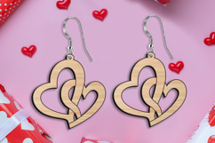 SVG Entwine Hearts Earring Valentine Gift Laser Love Present Product Image 2