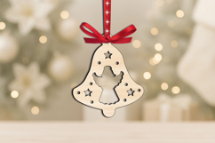 Holiday SVG Christmas Bell Angle Gift Ornament Laser Present Product Image 3