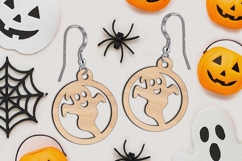 Halloween Ghost Specter Earring SVG Laser Scary Gift Present Product Image 3
