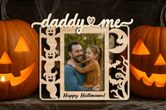 Daddy &amp; Me Halloween SVG Photo Frame Laser Scary Spooky Gift Product Image 3