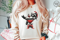 Christmas Santa Raccoon Cocktail|Festive Holiday Drink PNG Product Image 3