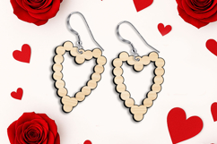 Laser SVG Love Heart Earrings Valentine Gift Romance Present Product Image 3