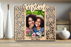 SVG Flowers Love Mother Daughter Frame Photo Picture Gift Product Image 3