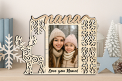 SVG Christmas Nana Photo Frame Winter Gift Laser Deer Home Product Image 3