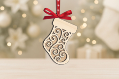 SVG Christmas Gift Holiday Sock Ornament Laser Present Product Image 2