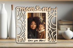 Mom Me SVG Abstract Photo Frame Laser Gift Design Present Product Image 3