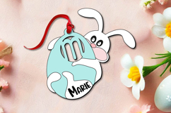 Easter Laser Bunny Letter M SVG Basket Name Tag Gift Present Product Image 3
