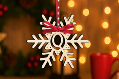 SVG Letter Q Alphabet Christmas Holiday Ornament Laser Gift Product Image 3