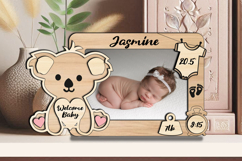 Laser Koala Baby Photo Frame SVG Pic Digital Coala Newborn Product Image 3