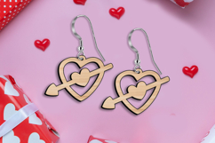 SVG Double Heart Arrow Valentine Earring Love Laser Romantic Product Image 3