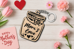 Mother's Day Love Jar Keychain Gift SVG Laser Present Mom Product Image 3