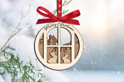 Bunnies Couple Home Merry Christmas Ornament SVG Laser Decor Product Image 3