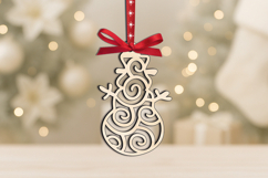 SVG Snowman Christmas Tree Toy Decoration Ornament Laser Product Image 3
