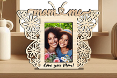 Mom and Me SVG Butterfly Photo Frame Design Laser Gift Home Product Image 3