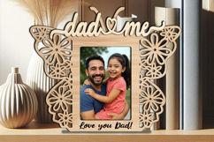 SVG Butterfly Dad and Me Photo Frame Home Present Laser Gift Product Image 3