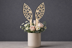 Flowers SVG Easter Bunny Ears Planter Laser Present Gift Product Image 3