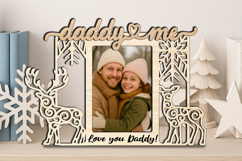 Deer Couple SVG Christmas Daddy Me Photo Frame Gift Winter Product Image 3