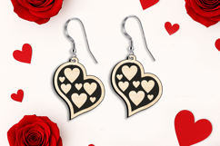 Love Heart SVG Earring Romantic Gift Laser Valentine Present Product Image 2