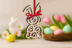 Funny Bunny Holiday Easter Ornament Laser Present Gift Decor Product Image 3