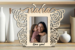 Rose Butterfly SVG Nana Photo Frame Laser Gift Home Decor Product Image 3