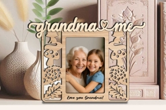 Fall Autumn Grandma and Me SVG Laser Gift Photo Frame Kids Product Image 3