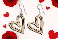 SVG Intricate Heart Love Earrings Gift Laser St Valentine's Product Image 3