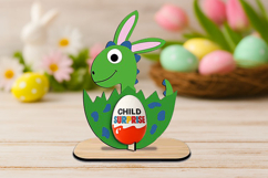 Dino Bunny Ears Easter Chocolate Egg Holder SVG Laser Gift Product Image 2