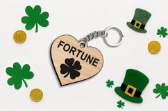 Laser SVG Fortune Heart Keychain Patrick Day Lucky Charm Product Image 3
