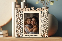 Flowers SVG Mom and Me Photo Frame Laser Gift Home Present Product Image 3