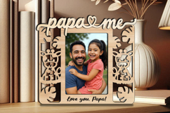 Safari SVG Papa and Me Frame Photo Kids Laser Giraffe Gift Product Image 3