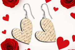 SVG Valenitne Heart Earring Love Gift Laser Romantic Present Product Image 2