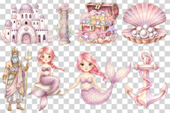 Aquatic Cuties Sea Animal | Watercolor Mermaid Pink PNG Product Image 3