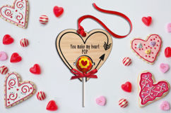 SVG Heart Pop Lollipop Valentine Gift Laser Romantic Love Product Image 3