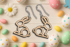 Easter Earring SVG Laser Cut Bunny Gift Accessory Home Product Image 3