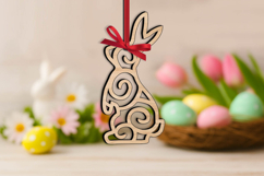 SVG Easter Bunny Ornament Holiday Pattern Present Laser Gift Product Image 2