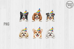 Cute Dog Birthday Watercolor Dog Breeds, Peeking Dog PNG Product Image 3