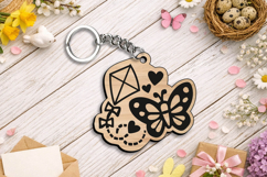 Spring Butterfly Kite Keychain Laser SVG Gift Accessory Home Product Image 3
