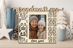 Christmas Penguin Grandma and Me SVG Photo Frame Laser Gift Product Image 3